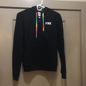 Black rainbow sequin Victoria’s Secret zip hoodie